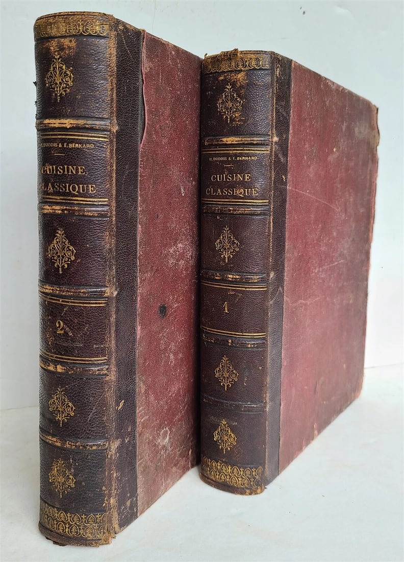 1890 CLASSIC CUISINE 2 VOLUMES in FRENCH antique BEAUTIFULLY ILLUSTRATED FOLIO - 2