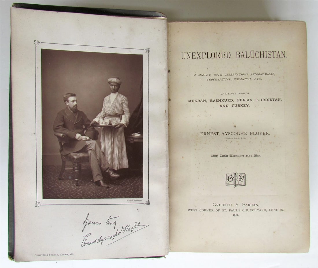 1882 UNEXPLORED BALUCHISTAN by ERNEST FLOYER antique ILLUSTRATED w/ MAP English: Title: 1882 UNEXPLORED BALUCHISTAN by ERNEST FLOYER antique ILLUSTRATED w/ MAP English Description: Unexplored Baluchistan. A survey, with observations astronomical, geographical, botanical, etc., of 