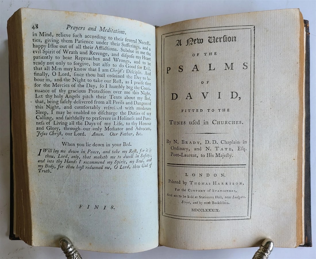 1789 BOOK OF COMMON PRAYER & PSALTER ENGLISH ANTIQUE Cambridge - 4
