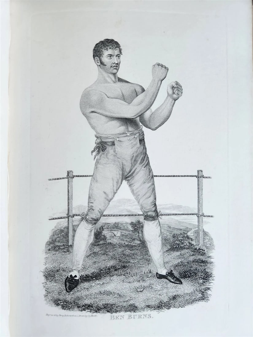1820s BOXING PUGILISTS ILLUSTRATED w/ 62 PLATES antique - 13