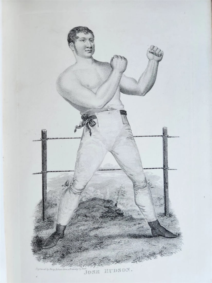 1820s BOXING PUGILISTS ILLUSTRATED w/ 62 PLATES antique - 20