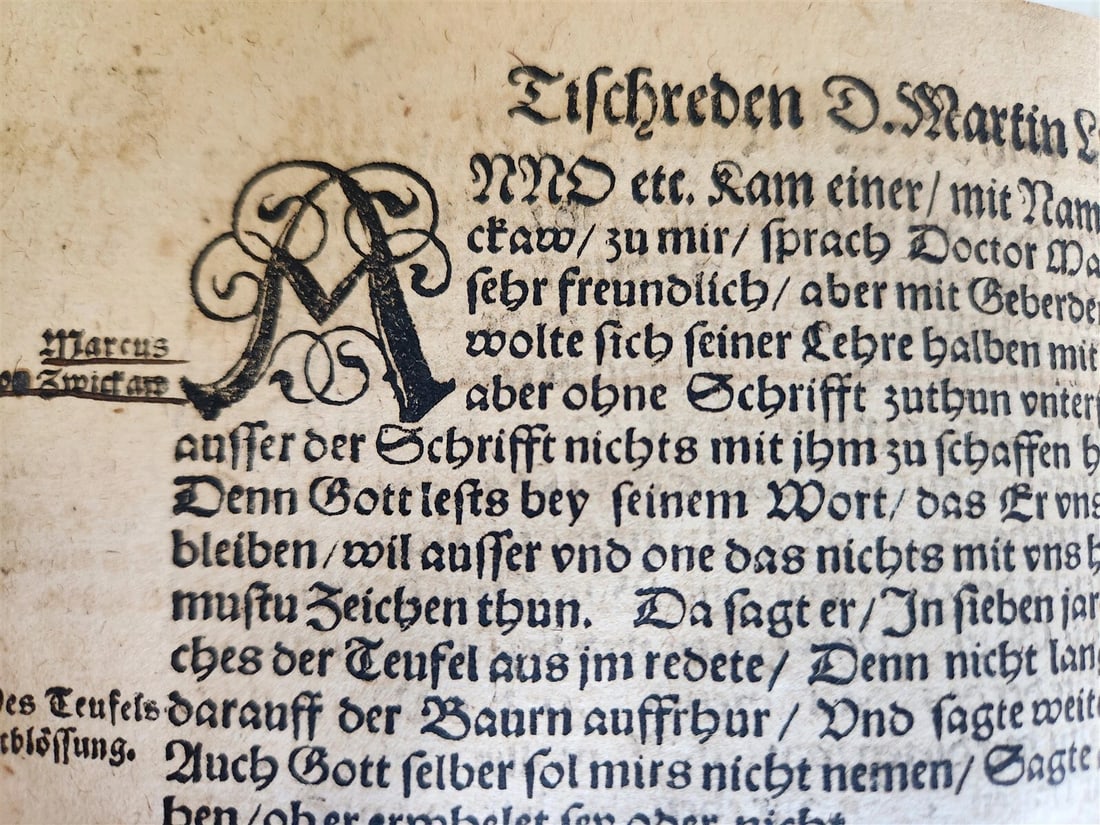 1567 COLLOQVIA by MARTIN LUTHER antique PIGSKIN BOUND FOILIO - 11