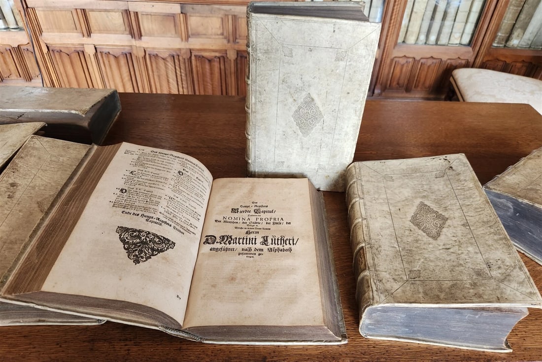 1661-1664 MARTIN LUTHER WORKS 7 FOLIO VOLS antique VELLUM in GERMAN ILLUSTRATED - 6