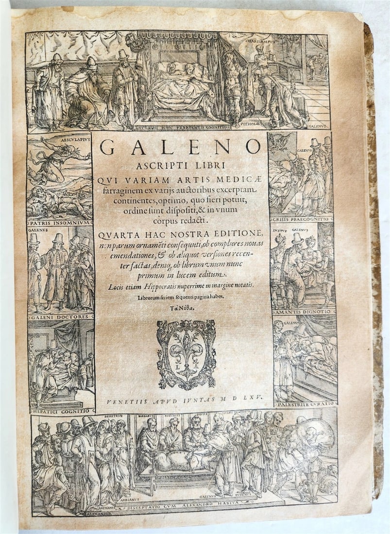 1565 RENAISSANCE EDITION OF GALEN antique FOLIO 16th century FAMOUS MEDICAL WORK: Title: 1565 RENAISSANCE EDITION OF GALEN antique FOLIO 16th century FAMOUS MEDICAL WORK Description: CLAUDIUS GALENUS Galeni ascripti Libri qui variam Artis Medicae Venice, published by Giunti, 1565 T