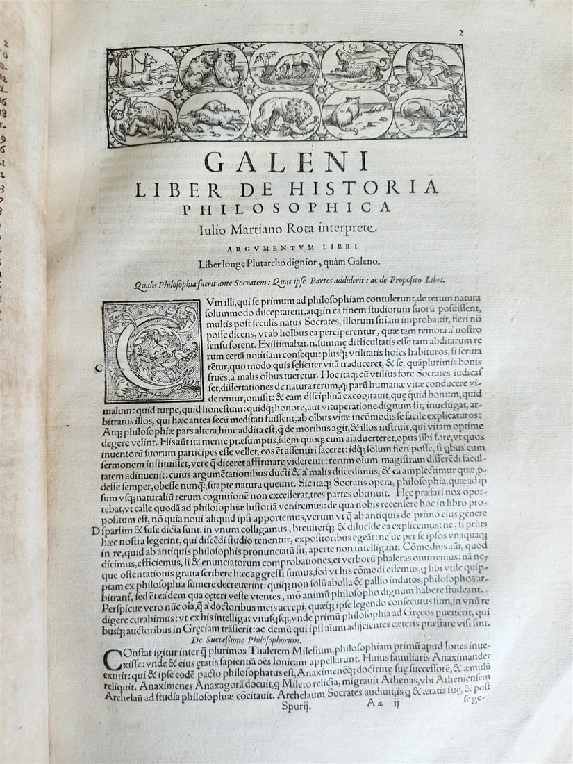 1565 RENAISSANCE EDITION OF GALEN antique FOLIO 16th century FAMOUS MEDICAL WORK - 4