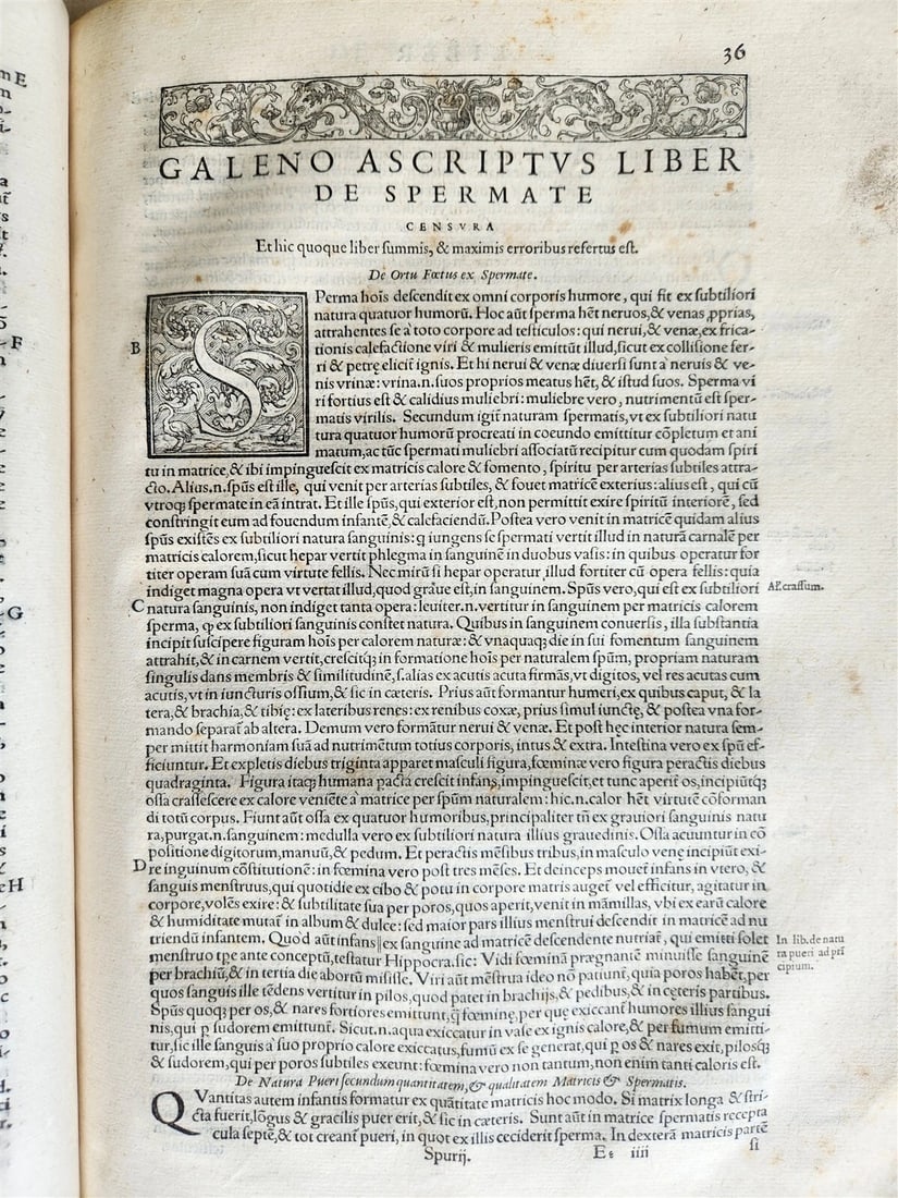 1565 RENAISSANCE EDITION OF GALEN antique FOLIO 16th century FAMOUS MEDICAL WORK - 8