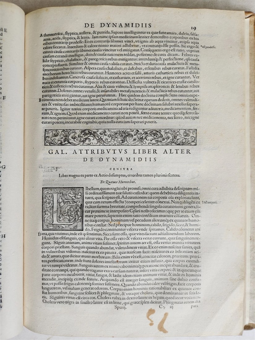 1565 RENAISSANCE EDITION OF GALEN antique FOLIO 16th century FAMOUS MEDICAL WORK - 9