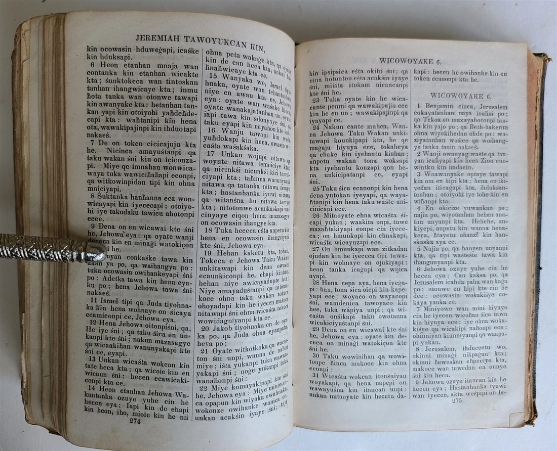 1879 BIBLE in DAKOTA INDIAN LANGUAGE antique AMERICANA rare - 10