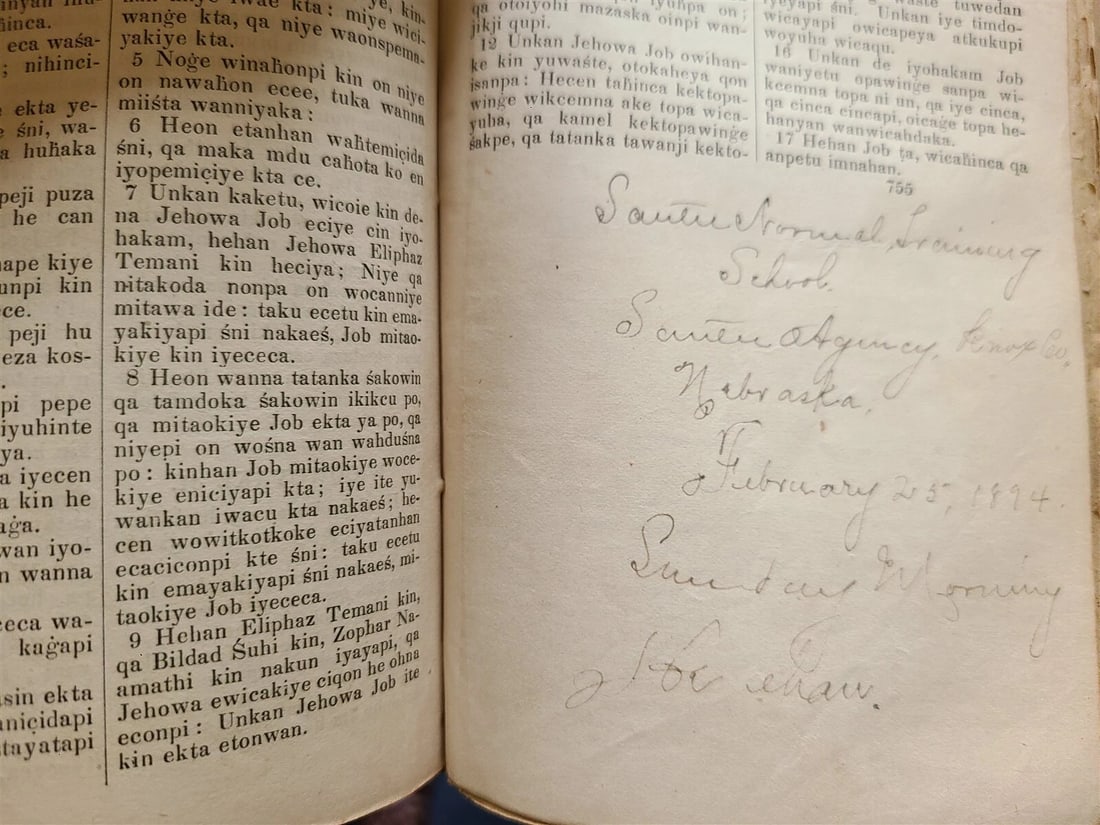 1879 BIBLE in DAKOTA INDIAN LANGUAGE antique AMERICANA rare - 3