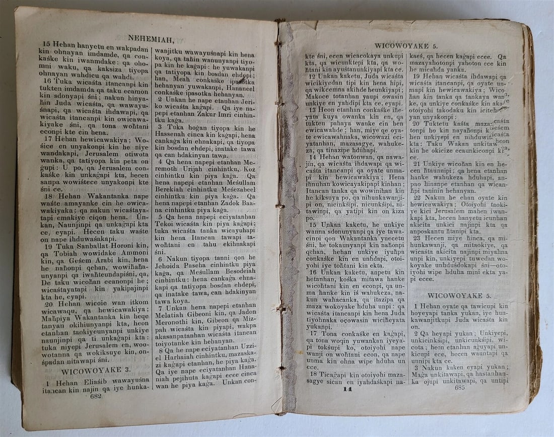 1879 BIBLE in DAKOTA INDIAN LANGUAGE antique AMERICANA rare - 7