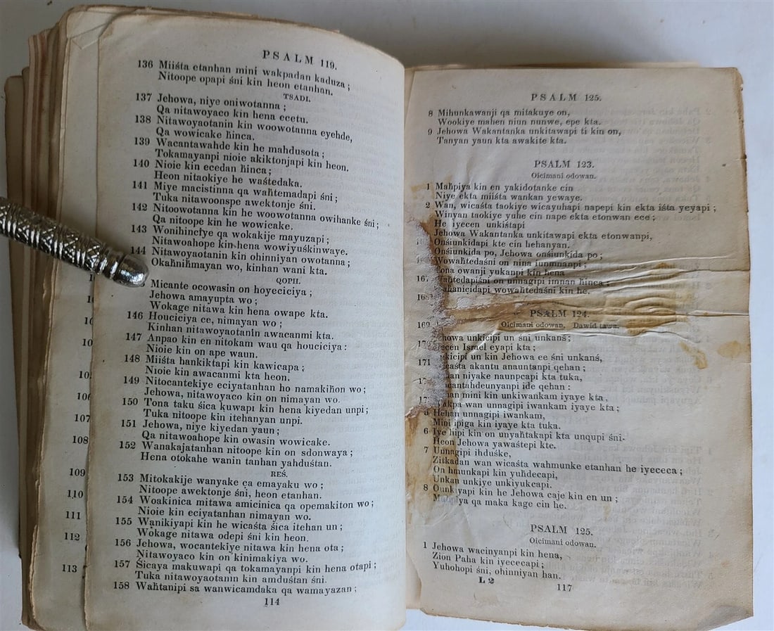 1879 BIBLE in DAKOTA INDIAN LANGUAGE antique AMERICANA rare - 8