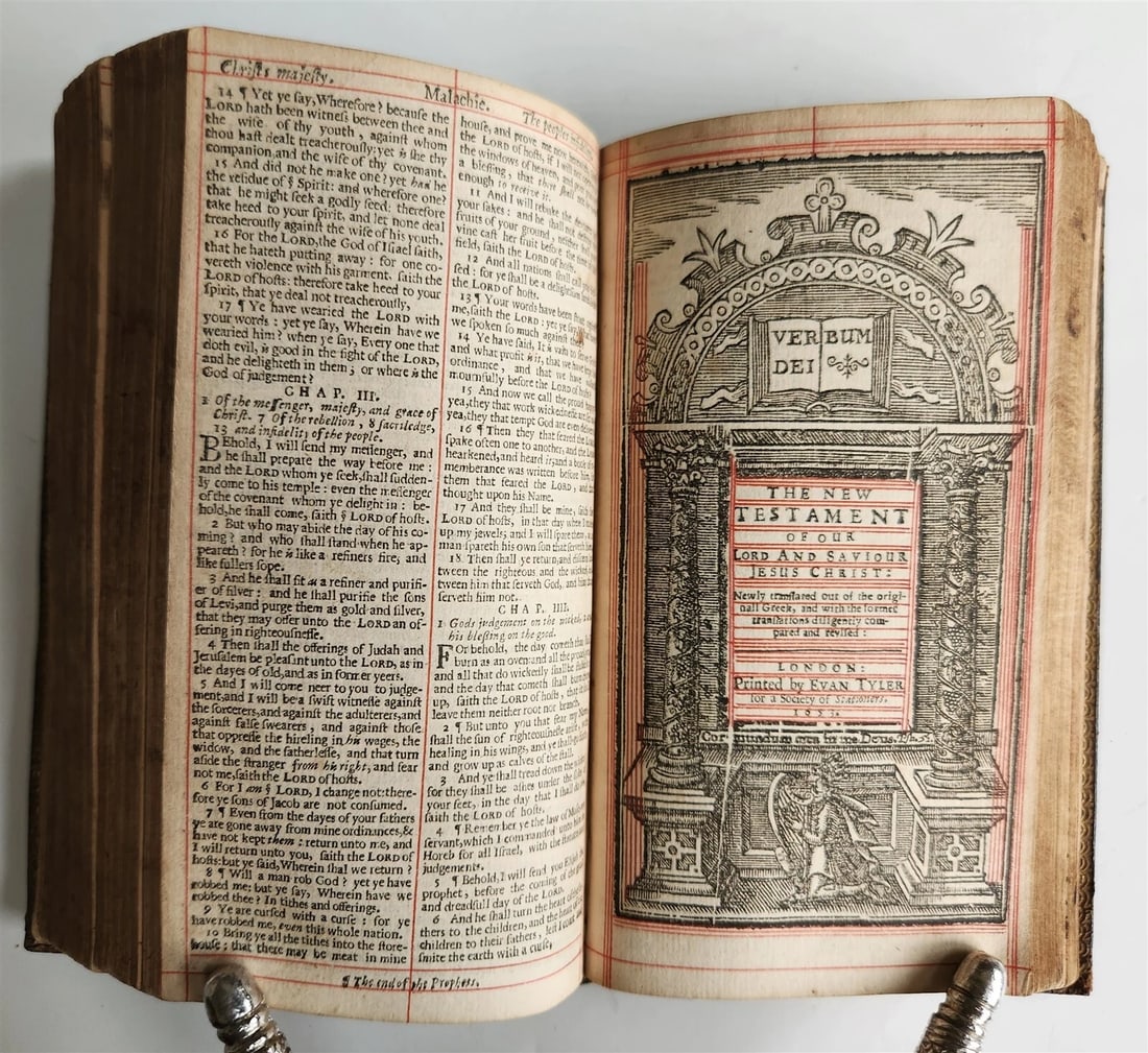 1653 BIBLE in ENGLISH King James antique ORIGINAL BINDING - 2