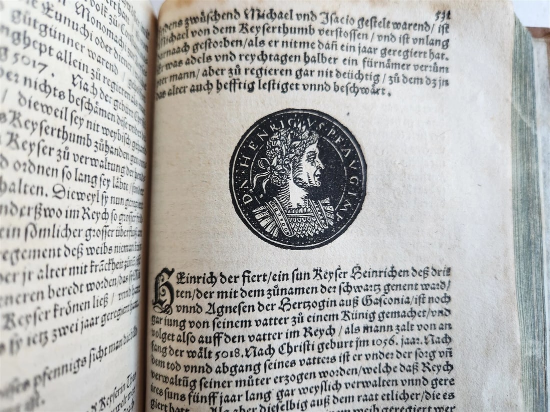 1558 NUMISMATICS antique ILLUSTRATED w/ 722 WOODCUTS Roman & German coins - 19