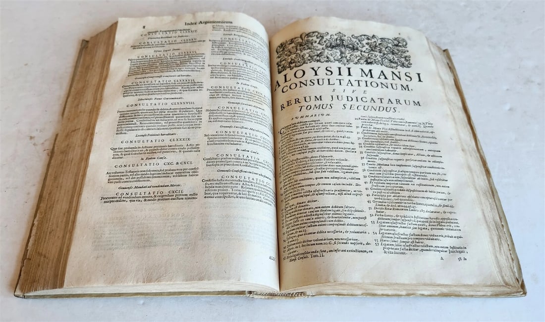 1708 LAW BOOK Consultationum sive rerum judicatarum antique VELLUM BOUND FOLIO - 8