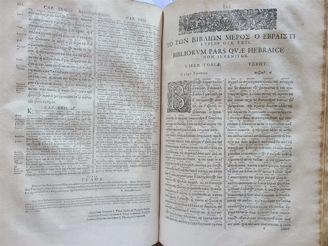 1657 BIBLE in HEBREW & GREEK antique MASSIVE FOLIO PIGSKIN OLD & NEW TESTAMENT - 14