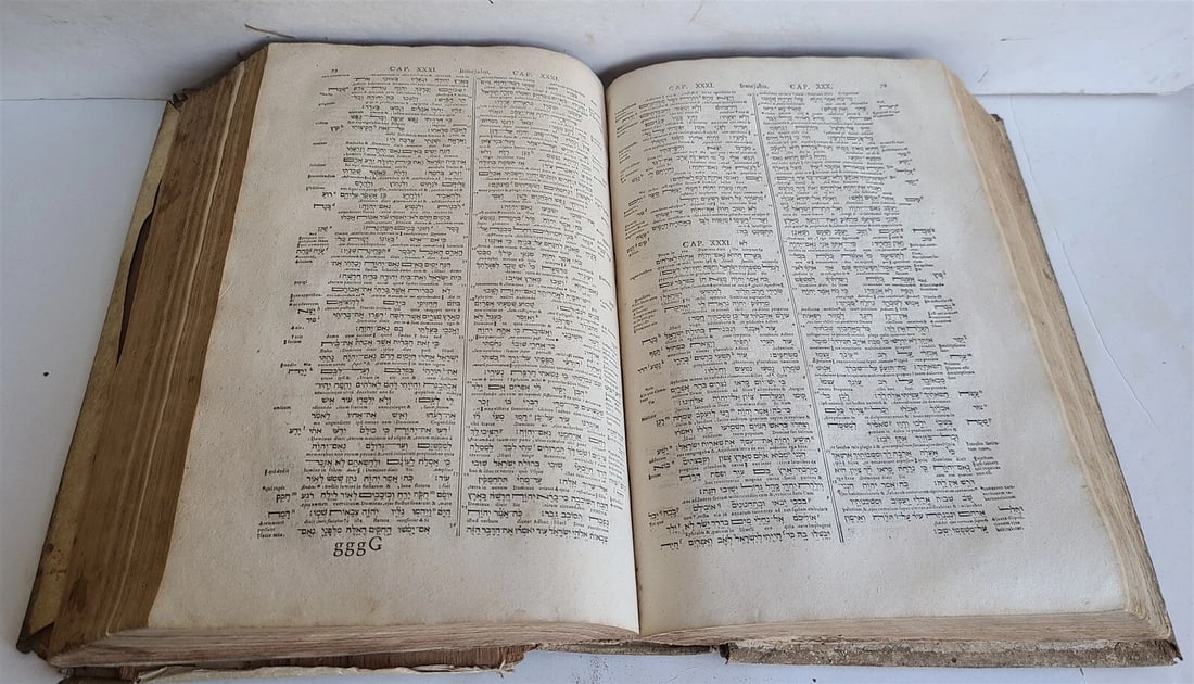 1657 BIBLE in HEBREW & GREEK antique MASSIVE FOLIO PIGSKIN OLD & NEW TESTAMENT - 8