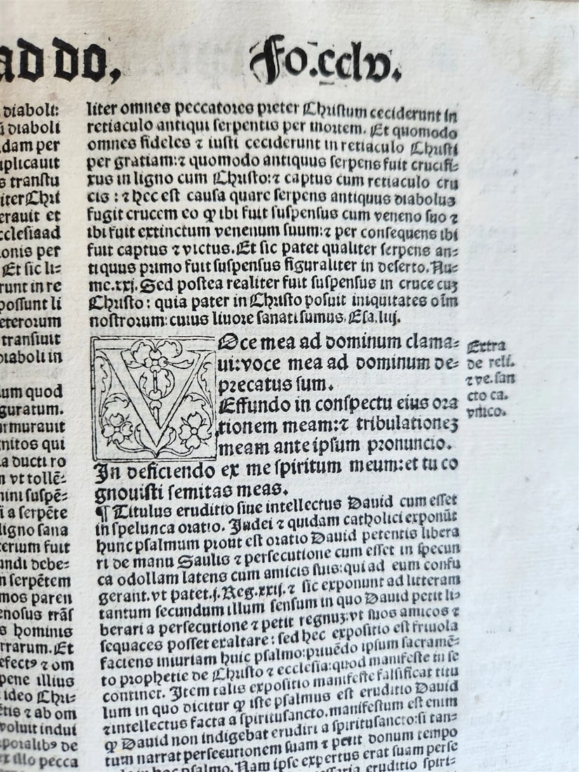 1533 POST-INCUNABULA EXPLANATION of PSALMS by Perez de Valentia antique FOLIO - 12