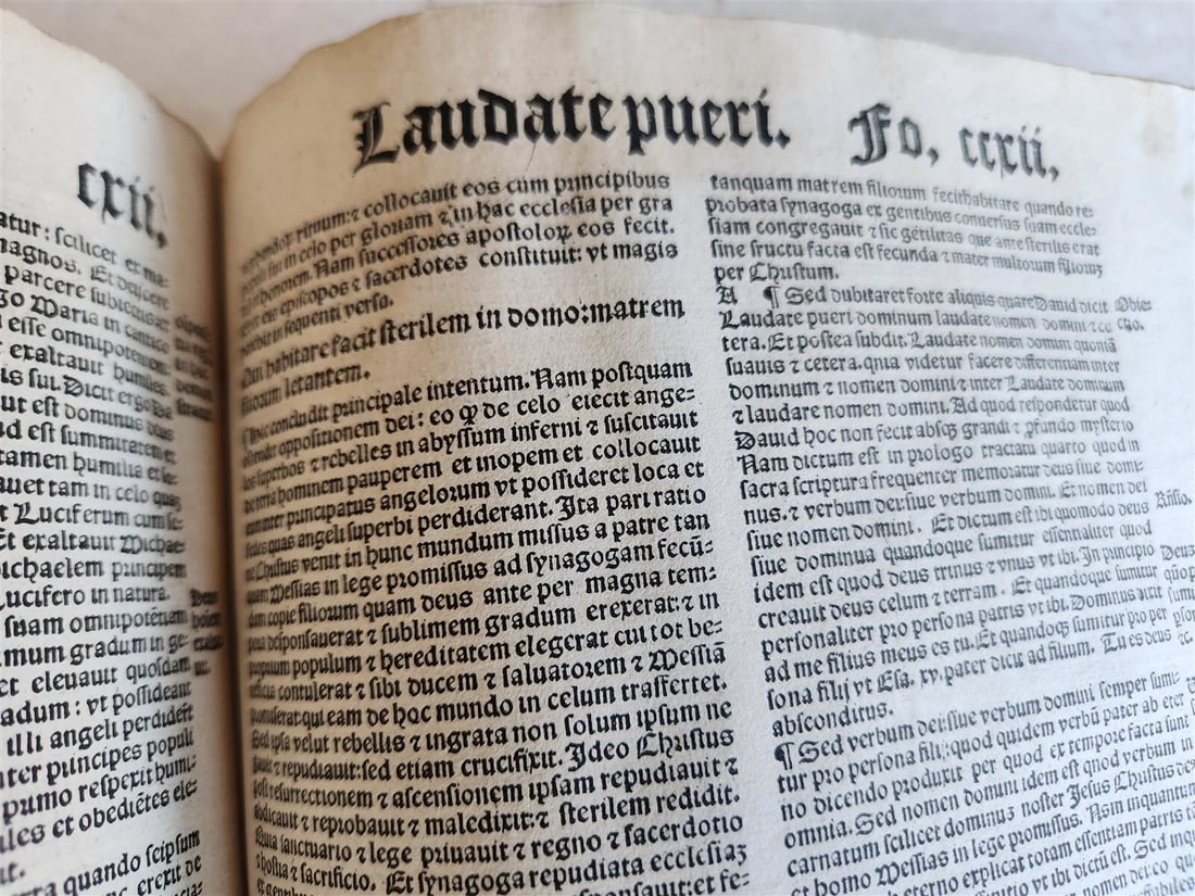 1533 POST-INCUNABULA EXPLANATION of PSALMS by Perez de Valentia antique FOLIO - 13