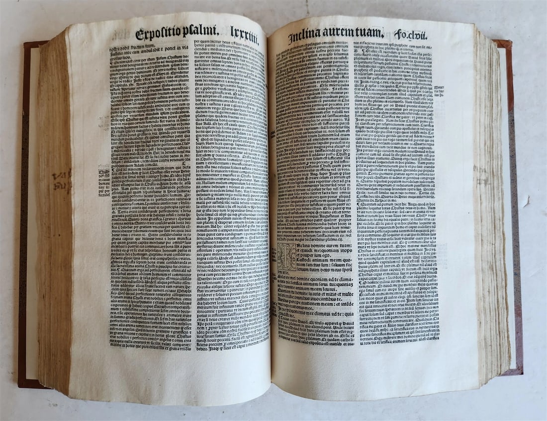 1533 POST-INCUNABULA EXPLANATION of PSALMS by Perez de Valentia antique FOLIO - 14