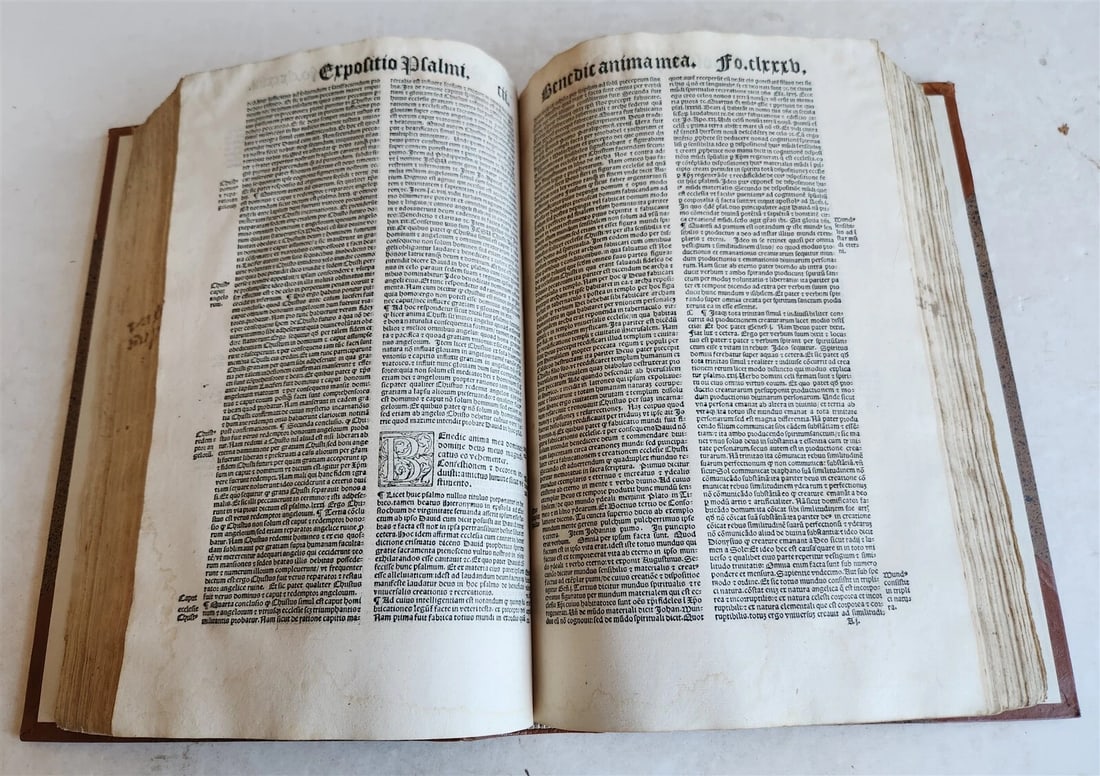 1533 POST-INCUNABULA EXPLANATION of PSALMS by Perez de Valentia antique FOLIO - 3