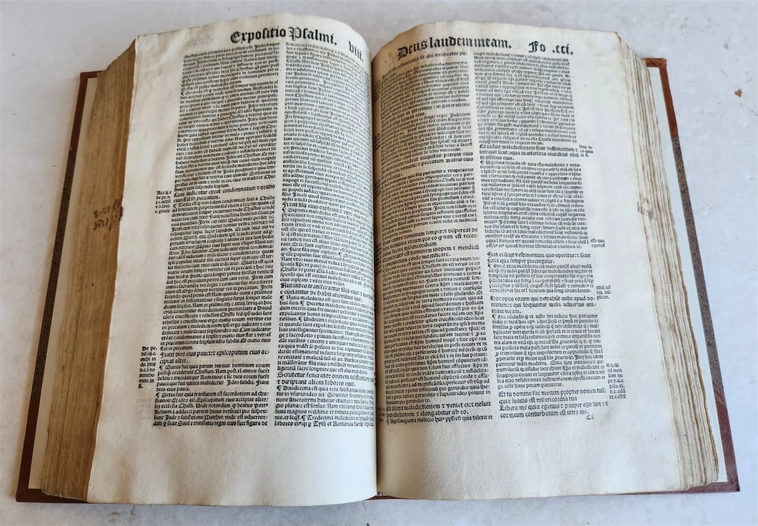 1533 POST-INCUNABULA EXPLANATION of PSALMS by Perez de Valentia antique FOLIO - 4