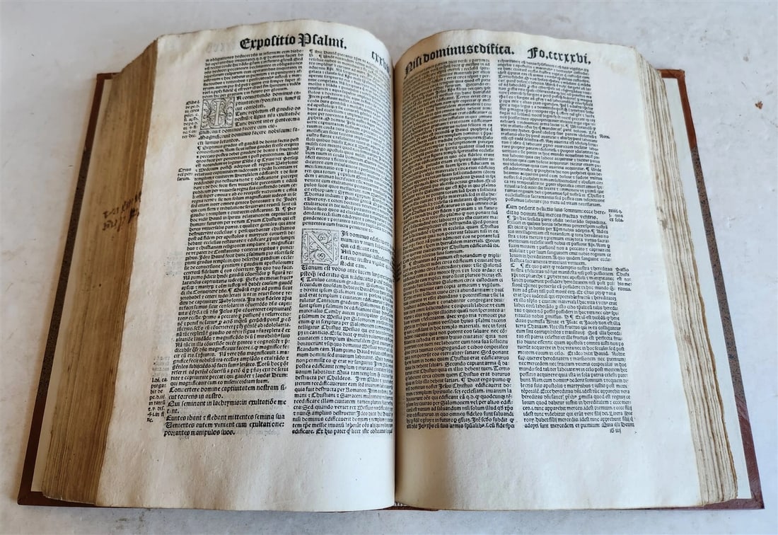 1533 POST-INCUNABULA EXPLANATION of PSALMS by Perez de Valentia antique FOLIO - 5
