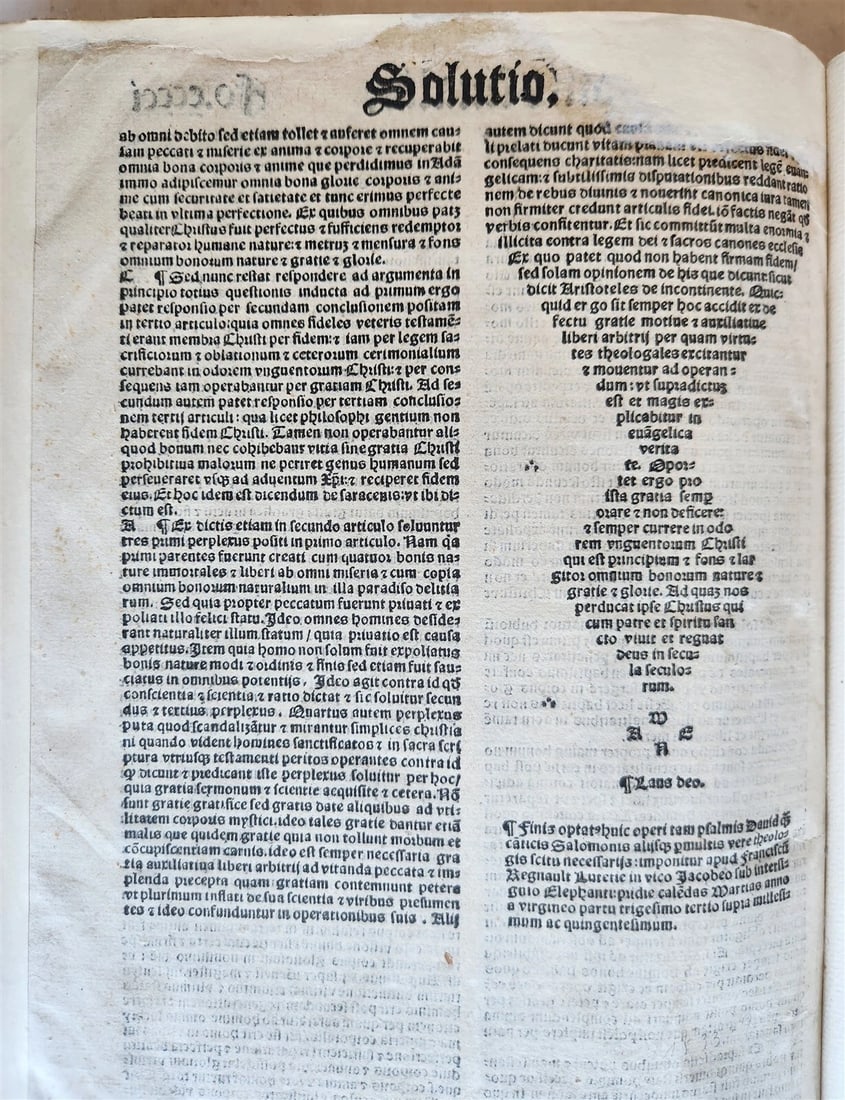 1533 POST-INCUNABULA EXPLANATION of PSALMS by Perez de Valentia antique FOLIO - 6