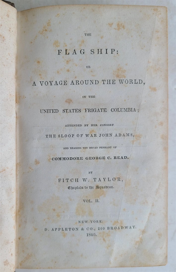 1840 FLAGSHIP VOYAGE AROUND THE WORLD antique 2 VOLUMES 1st EDITION RARE - 3