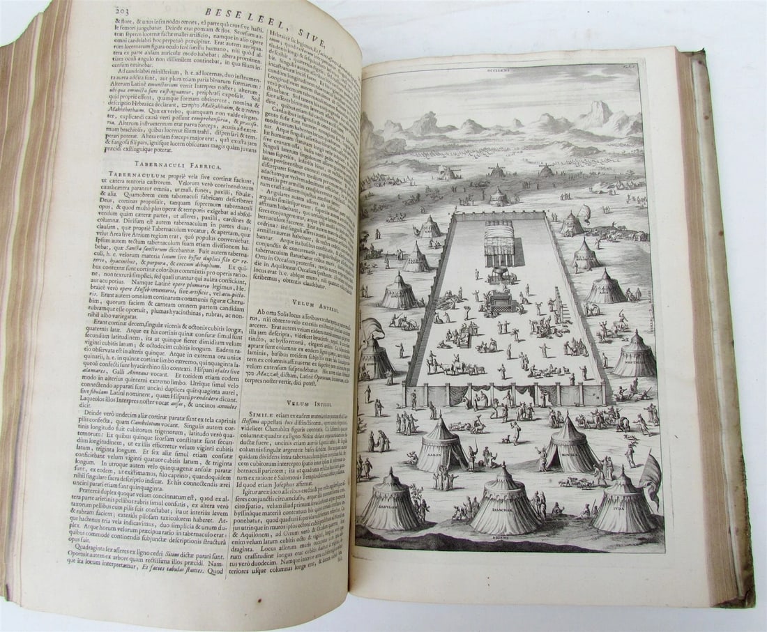 1698 ILLUSTRATED VELLUM BOUND HAND TOOLED MASSIVE FOLIO CRITICI SACRI ANTIQUE v6 - 7