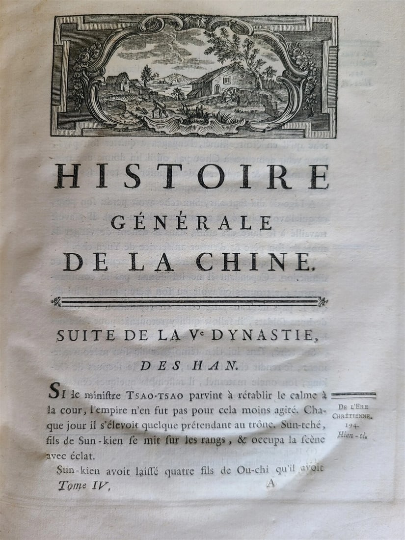 1777 GENERAL HISTORY of CHINA by Moyriac de Mailla 3 VOLUMES antique in FRENCH - 7