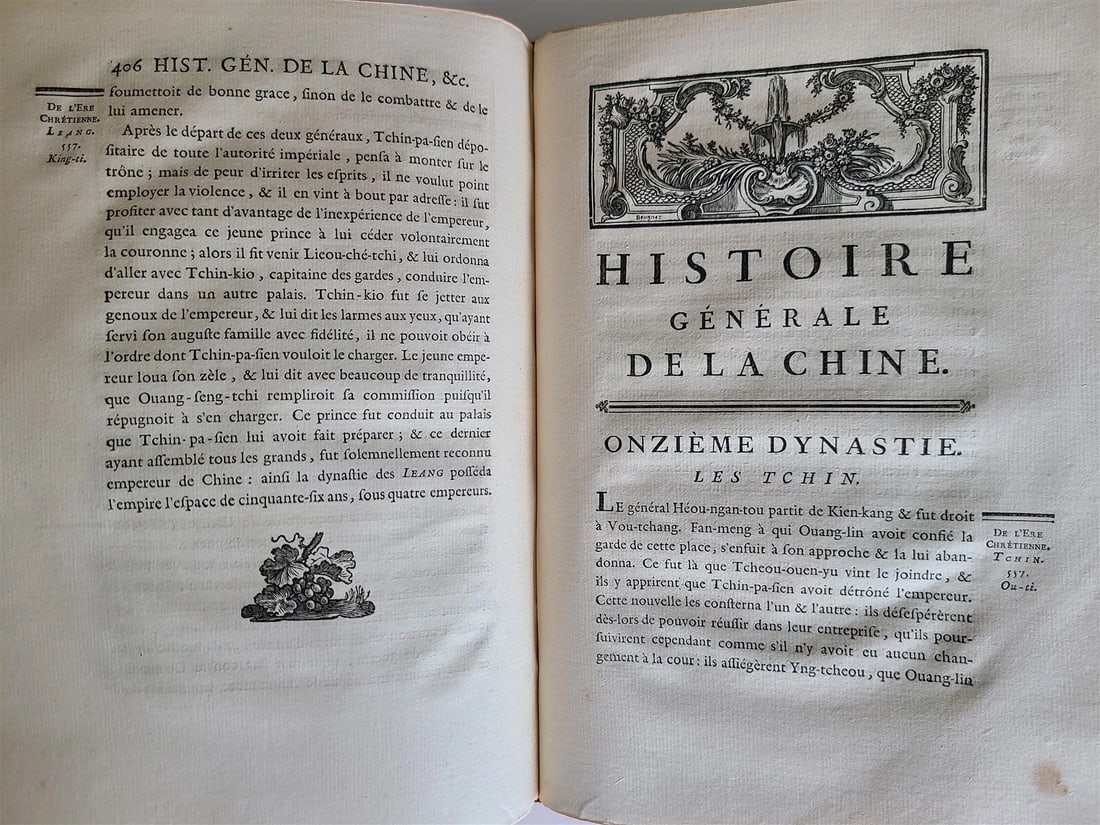 1777 GENERAL HISTORY of CHINA by Moyriac de Mailla 3 VOLUMES antique in FRENCH - 9