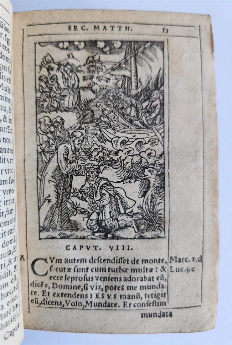 1542 BIBLE in LATIN ILLUSTRATED by Sebald Beham antique RARE POCKET SIZE BIBLIA - 8