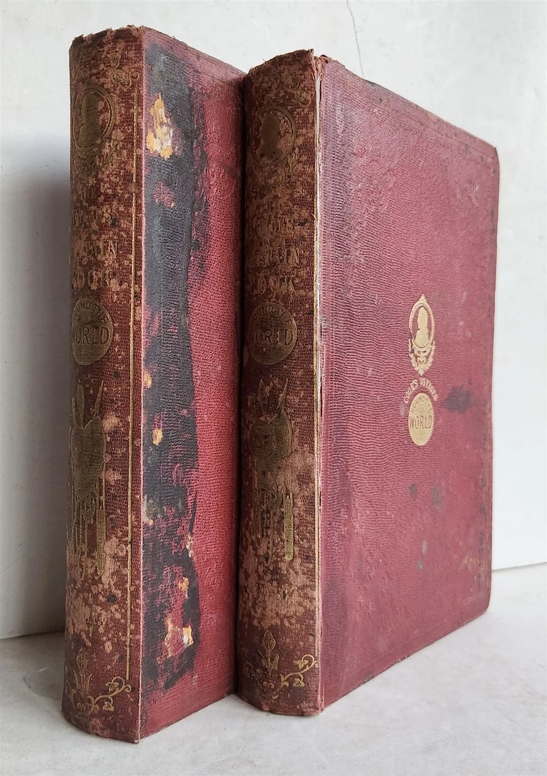 1860 VOYAGES of CAPTAIN COOK ROUND THE WORLD 2 vols ILLUSTRATED antique ENGLISH - 2