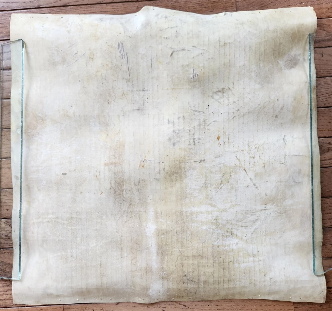 TORAH SCROLL FRAGMENT MANUSCRIPT on VELLUM size 22 by 23" antique EXODUS 28:27-3 - 5