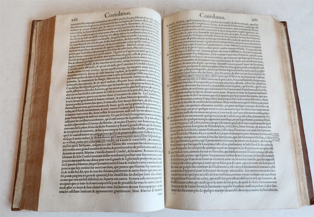 1575 PLUTARCHUS LIVES of ILLUSTRIOUS GREEKS & ROMANS 2 VOLS antique ILLUSTRATED - 12