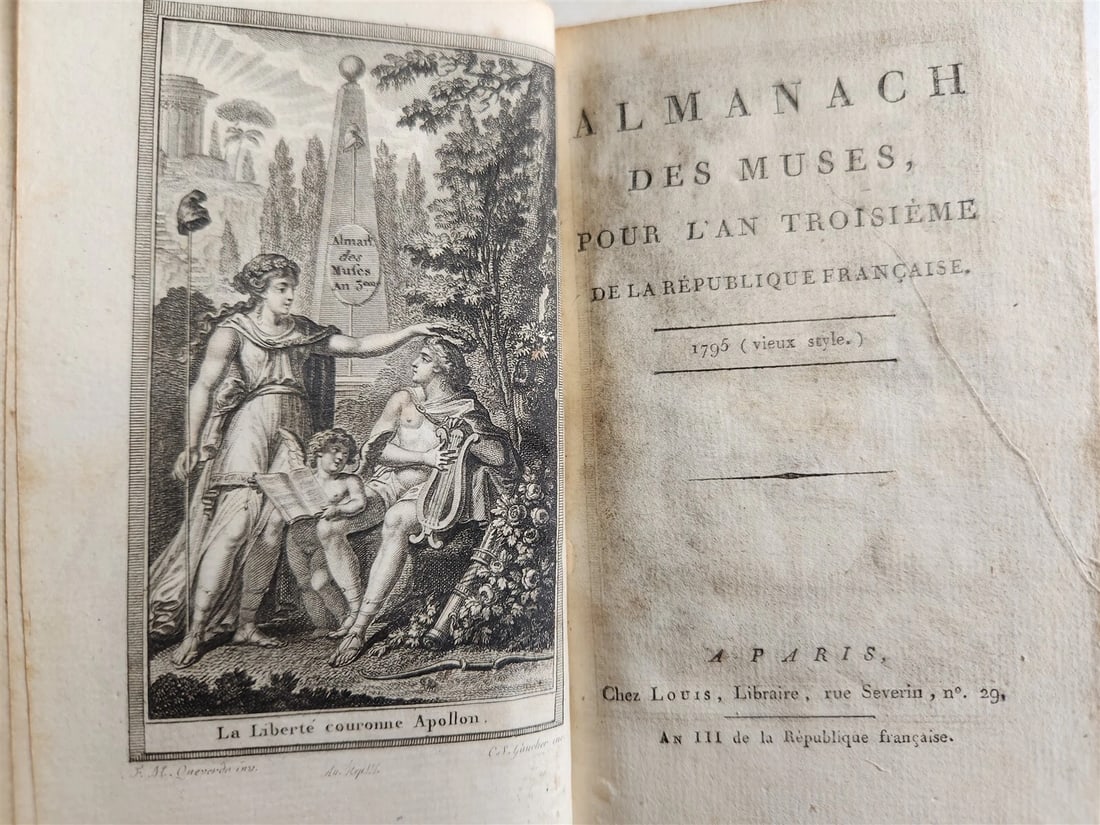 1788-1815 ALMANACH DES MUSES 26 VOLUMES antique POETRY LITERATURE DECORATIVE - 8