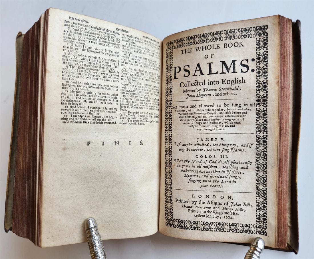 1684 BIBLE in ENGLISH antique VELLUM BOUND LONDON 17th CENTURY - 4