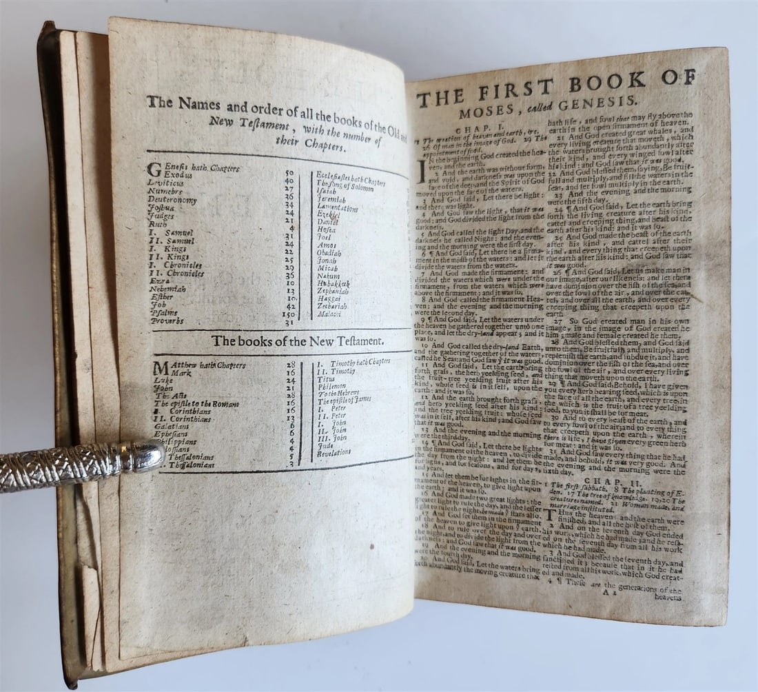 1684 BIBLE in ENGLISH antique VELLUM BOUND LONDON 17th CENTURY - 7