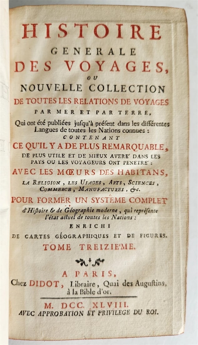 1748 HISTOIRE des VOYAGES VOL.13 antique illustrated AFRICA TRAVELS GHANA GUINEA - 2