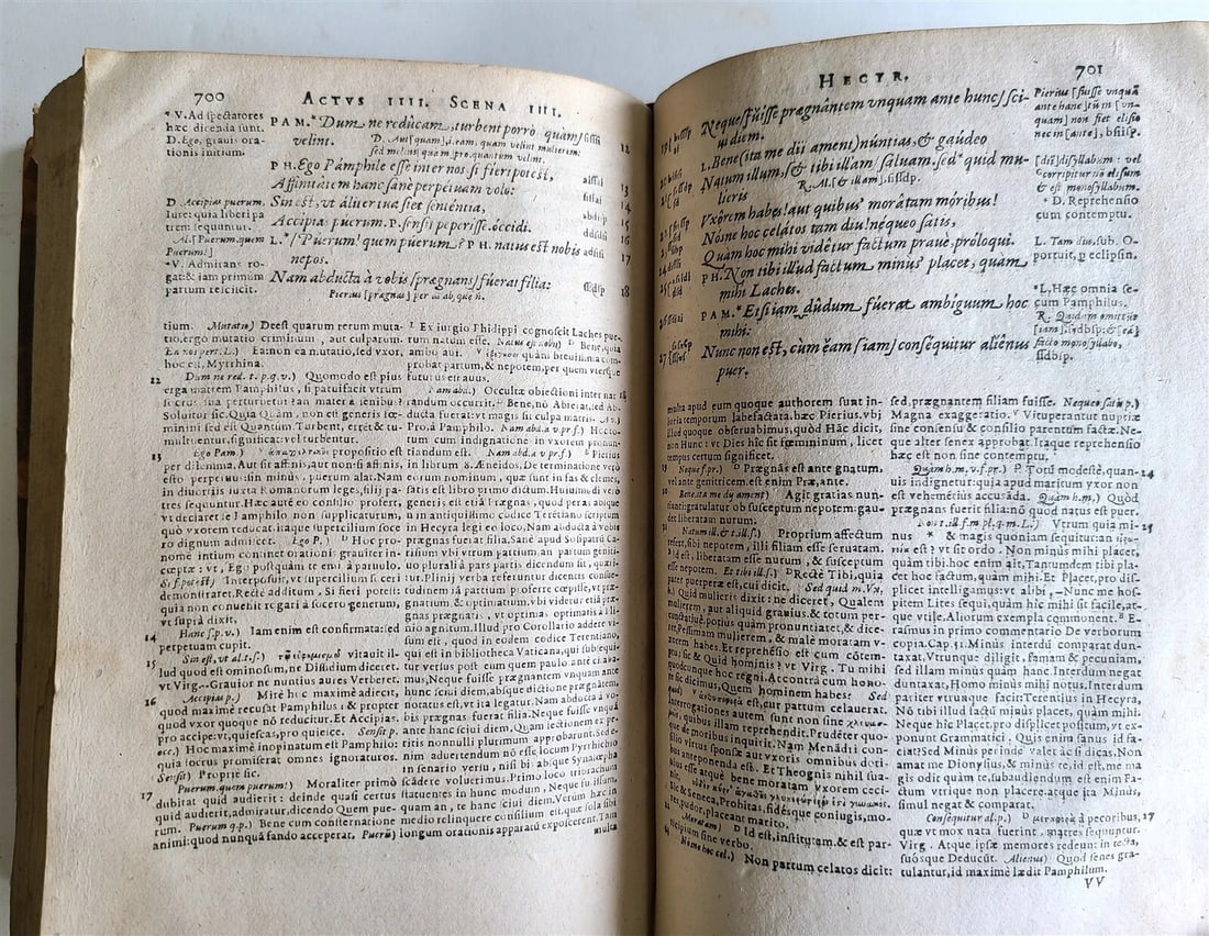 1560 COMEDIES of TERENCE COMMENTARY by Pierre Davantes Antesignanus antique 16c - 4
