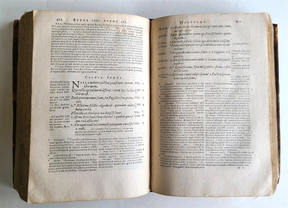 1560 COMEDIES of TERENCE COMMENTARY by Pierre Davantes Antesignanus antique 16c - 5