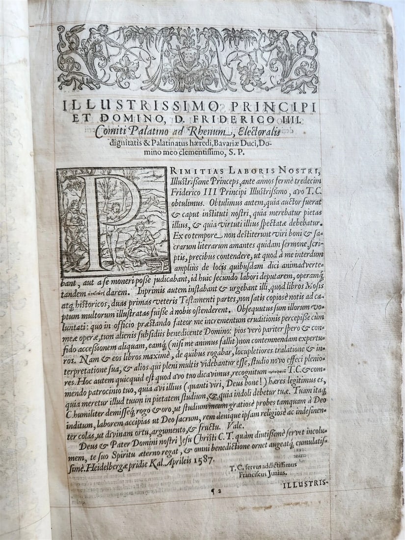 1593 BIBLE in LATIN antique LONDON ROBERT BARKER Old & New Testament FOLIO - 10
