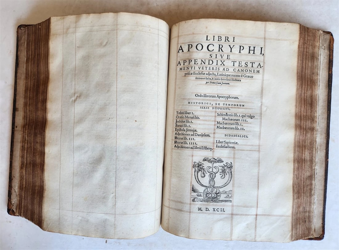 1593 BIBLE in LATIN antique LONDON ROBERT BARKER Old & New Testament FOLIO - 16