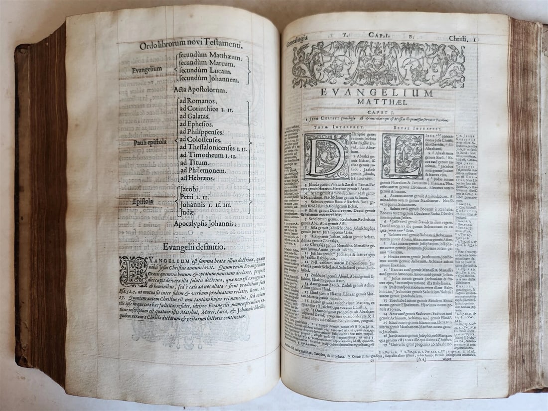 1593 BIBLE in LATIN antique LONDON ROBERT BARKER Old & New Testament FOLIO - 18