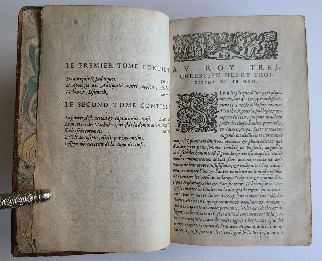 1599 HISTOIRE DE FL. IOSEPHE SACRIFICATEUR antique ILLUSTRATED Judaica 16th CENT - 7