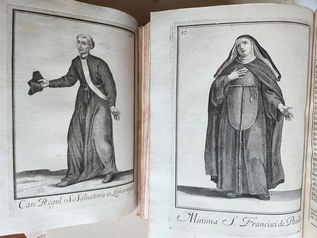1706 ORDER of MILITANT CHURCH illustrated w/ 244 PLATES 2 VOLS antique VELLUM - 10
