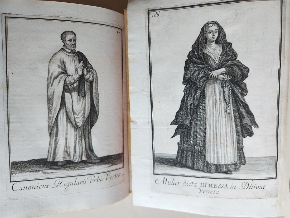 1706 ORDER of MILITANT CHURCH illustrated w/ 244 PLATES 2 VOLS antique VELLUM - 15