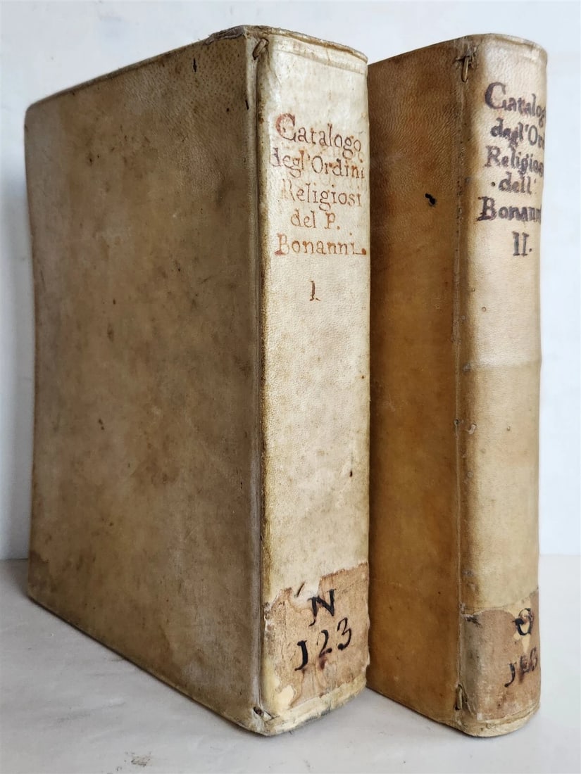 1706 ORDER of MILITANT CHURCH illustrated w/ 244 PLATES 2 VOLS antique VELLUM - 2
