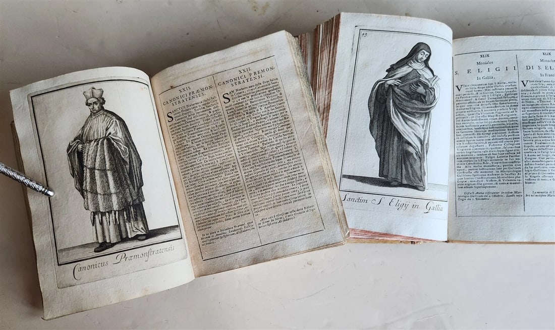 1706 ORDER of MILITANT CHURCH illustrated w/ 244 PLATES 2 VOLS antique VELLUM - 5