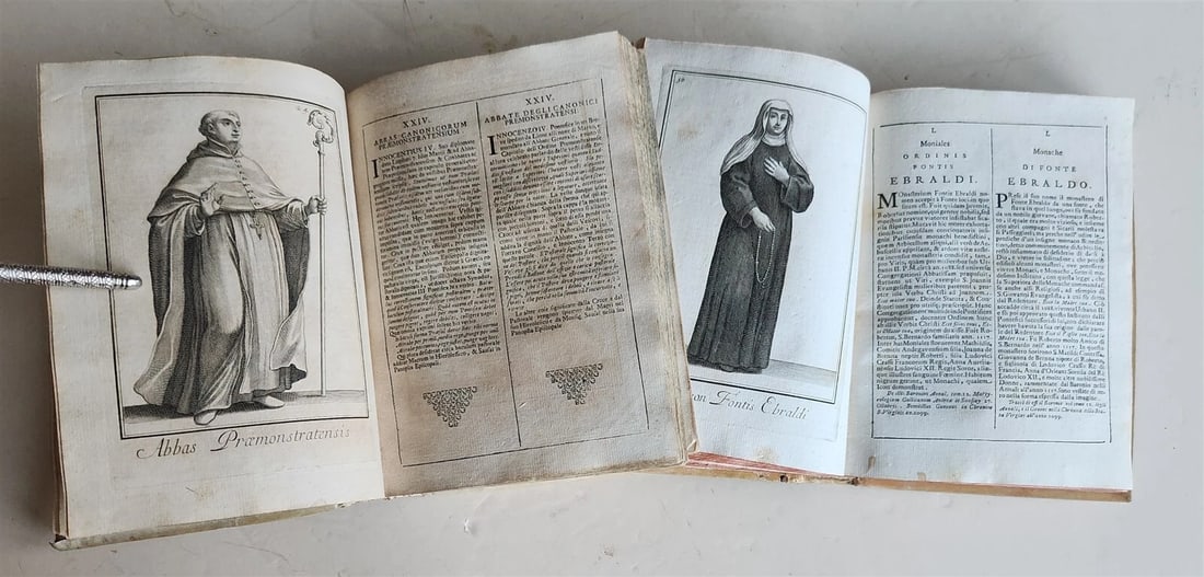 1706 ORDER of MILITANT CHURCH illustrated w/ 244 PLATES 2 VOLS antique VELLUM - 6